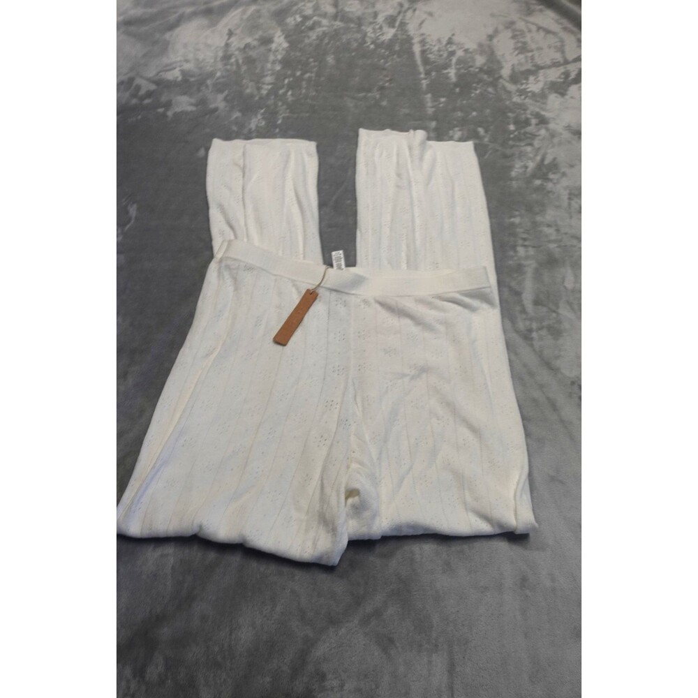 Skims XL White Marble Sweater Pointelle Pants PT-PNT-7027W NWT